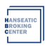 Logo des Hanseatic Broking Center (HBC) mit blauem Rahmen und grau-blauer Schrift auf schwarzem Hintergrund.