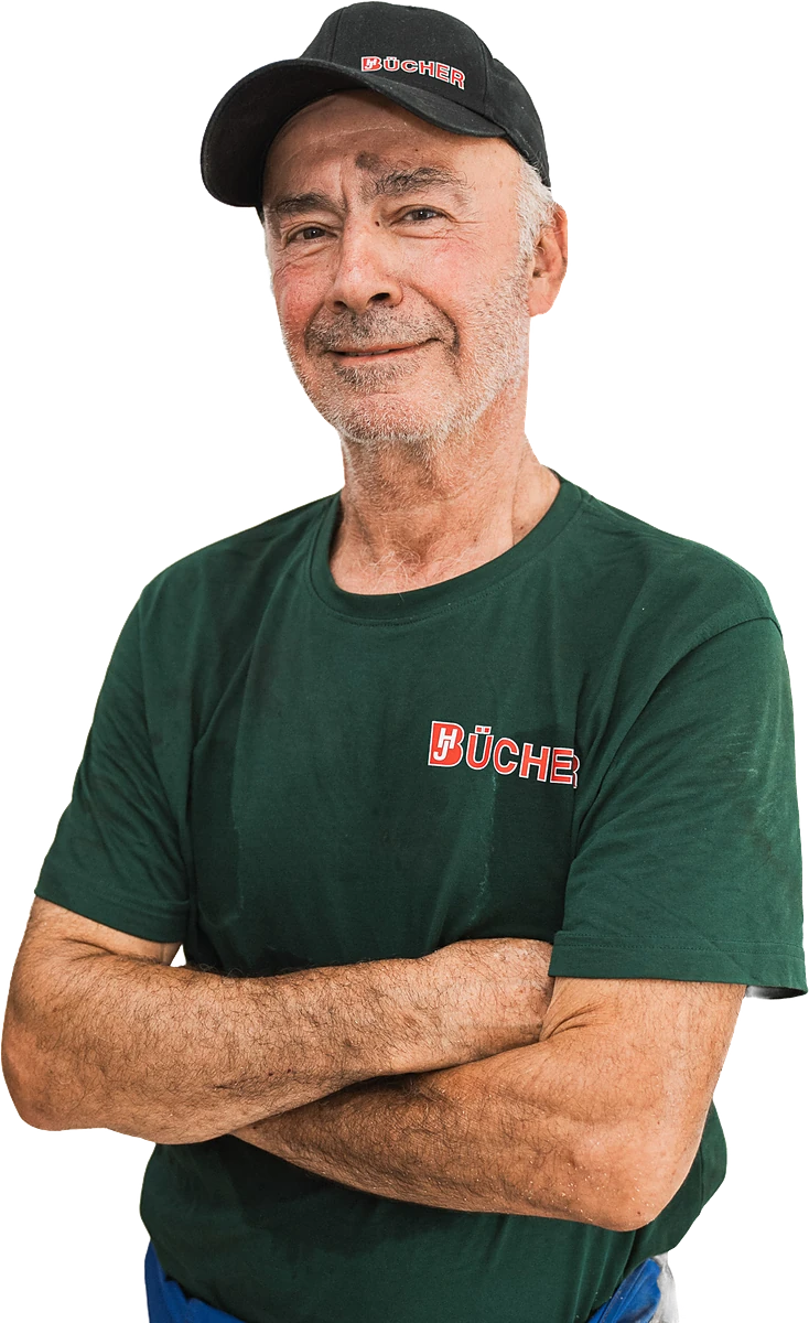 Willi Manriotis, Werkstatt bei Bücher Containerdienst
