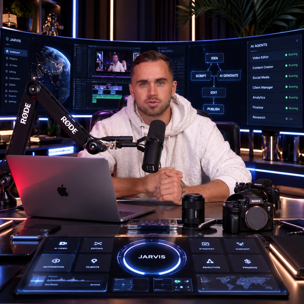 Philipp Baumeister im Studio mit Jarvis