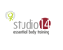 Logo von studio14 essential body training mit dem Prüfsiegel Deutscher Standard Prävention.