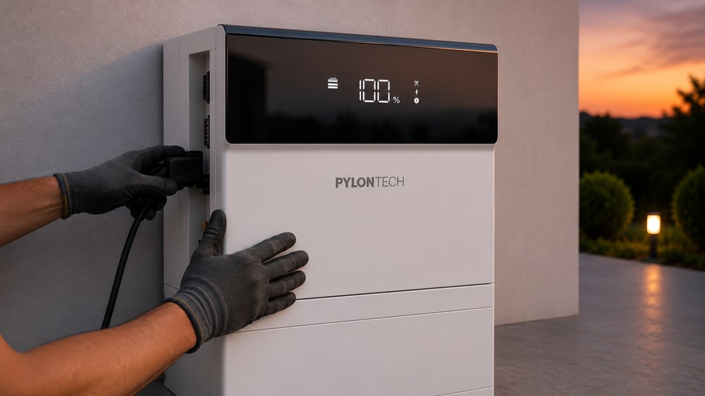 Fachgerechte Montage des Pylontech All-in-One Speichersystems