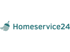 Logo: Ein stilisierter, grauer Wischmoppkopf mit dem Text "Homeservice24" in grünen Großbuchstaben.