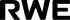 Schwarzer RWE-Logo-Text auf dunkelgrünem Hintergrund.