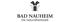 Logo von Bad Nauheim: „BAD NAUHEIM Die Gesundheitsstadt“ mit einem stilisierten Wappen darüber.