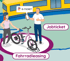 Mann mit D-Ticket auf Smartphone neben Frau mit Fahrradhelm und pinkem E-Bike; Texte: Jobticket, Fahrradleasing.