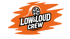 Oranges Logo auf dunkelgrünem Hintergrund mit weißem Text "LOW & LOUD CREW" und einem Reifen.
