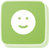 Grünes Symbol mit einem lächelnden weißen Smiley.