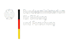 Bundesministerium für Bildung und Forschung Logo: Adler und vertikaler Streifen in Schwarz, Rot, Gold.