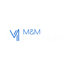 M&M Immobilien Logo mit stilisierten blauen und weißen M-Buchstaben, die an Immobilien erinnern.