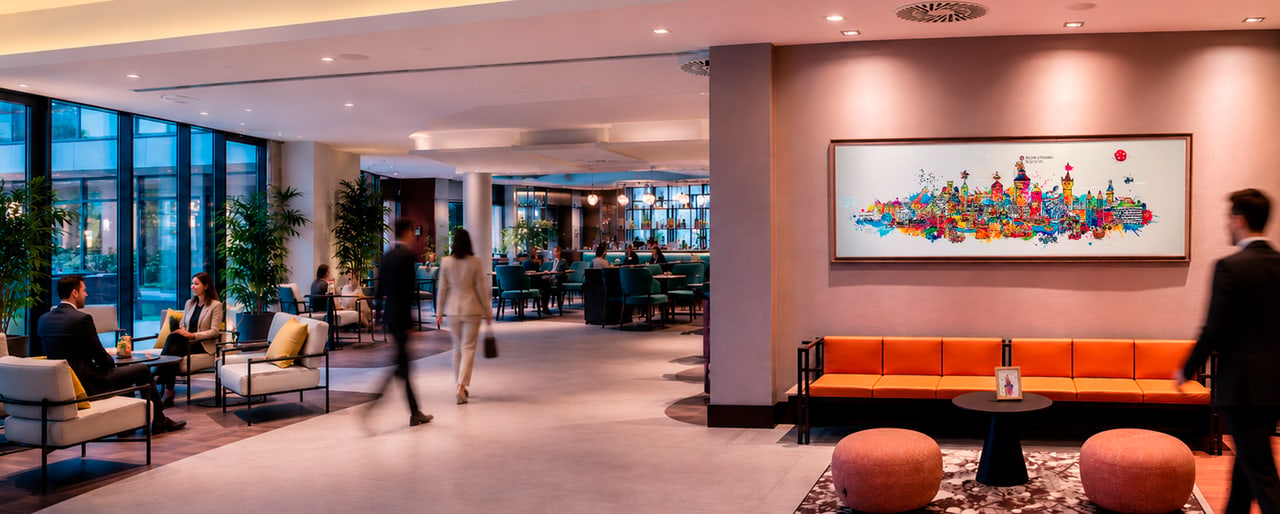 Das Hauptgemälde in der Lobby des NH Collection Nürnberg City