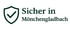 Grünes Schildsymbol mit Häkchen und Text "Sicher in Mönchengladbach".