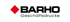 Rotes Rautenlogo links neben dem schwarzen Text "BARHO Geschäftsdrucke".