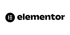 Elementor-Logo mit schwarzem Kreis und drei weißen horizontalen Linien, daneben der schwarze Schriftzug "elementor".