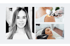 Eine Collage aus einem Porträt einer lächelnden Frau und zwei Bildern von Hautbehandlungen.