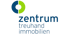Logo "zentrum treuhand immobilien" mit blau-grünem Kreis.