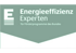 Logo "E Energieeffizienz Experten für Förderprogramme des Bundes" auf grünem Hintergrund.