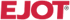 Rotes EJOT-Logo mit schwarzem Kreis am Ende des T.