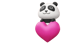 logo with panda and heart