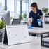 Gereinigte Glasfront eines Bürogebäudes