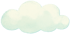 Eine weiße, flauschige Wolke mit leicht bläulichem Schimmer, gemalt im Aquarellstil.