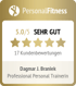 Bewertung für PersonalFitness: 5.0/5 SEHR GUT, 17 Kundenbewertungen, Dagmar J. Braniek Professional Personal Trainerin.