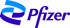 Blaues Pfizer-Logo mit einer ineinandergreifenden Form links und dem Schriftzug "Pfizer" rechts.