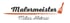 Logo von Malermeister Milos Aleksic mit einem orangefarbenen Pinselstrich und einem Pinsel-Symbol.