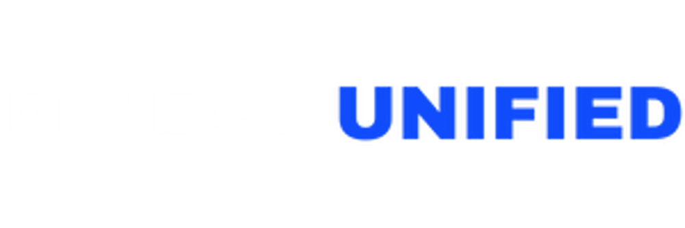 Text "FINEST UNIFIED" in Weiß und Blau auf dunkelgrünem Hintergrund.