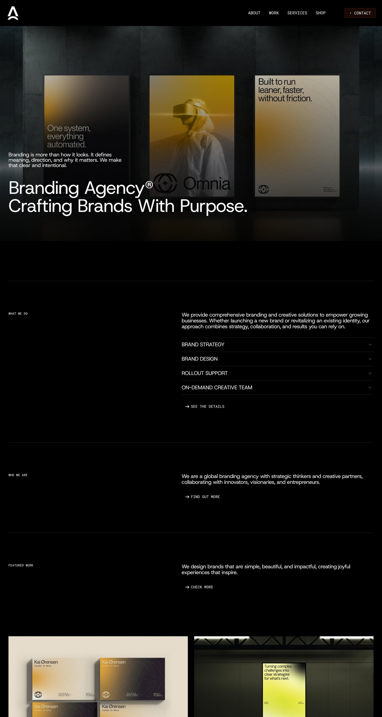 Andrija Designs website, first three screens