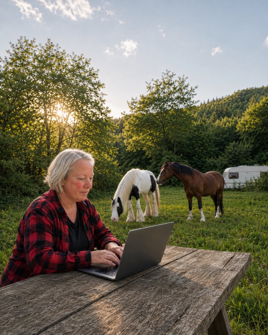 Sabine mit Pferd