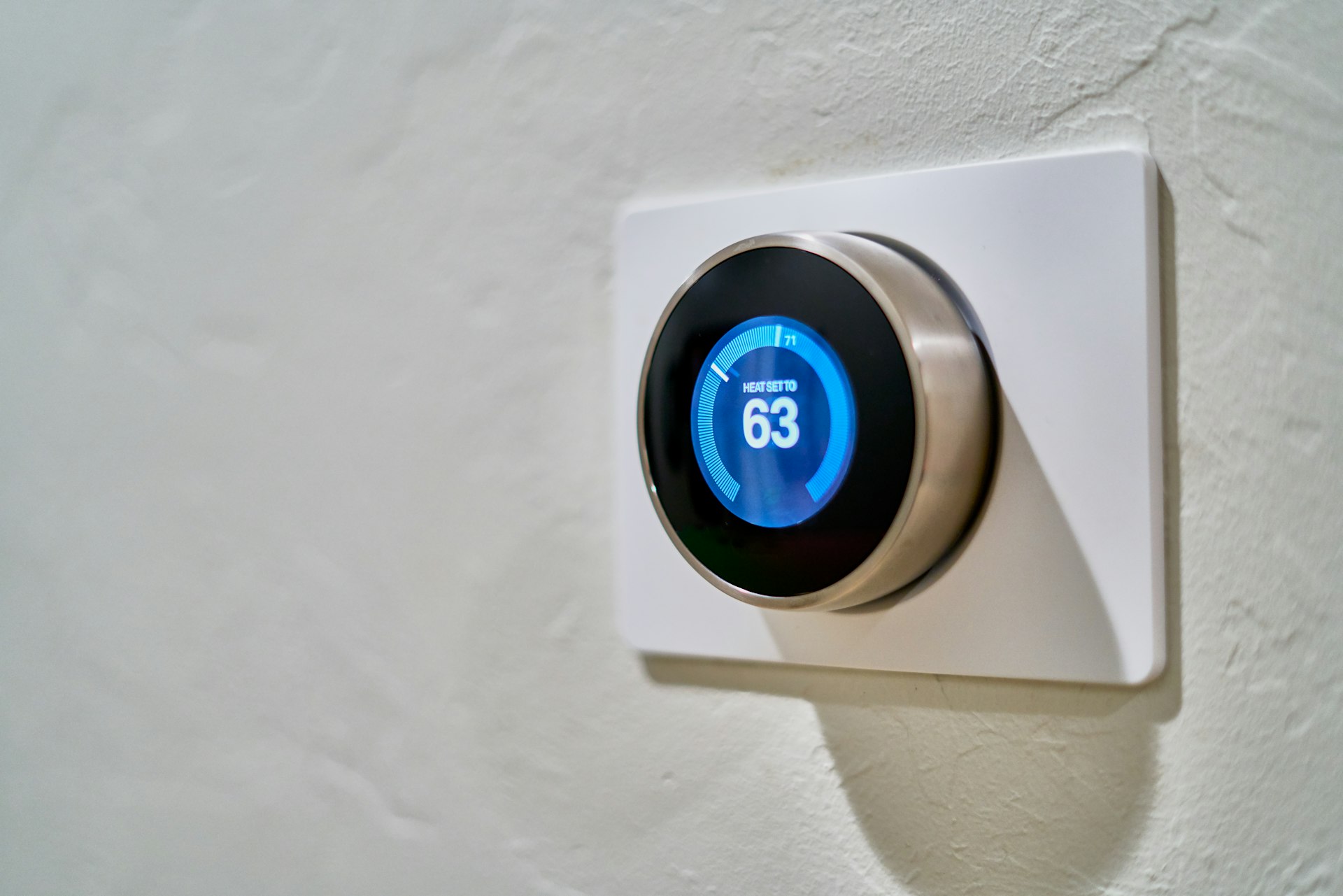 A smart home control mounted on an interior wall of a San Mateo home