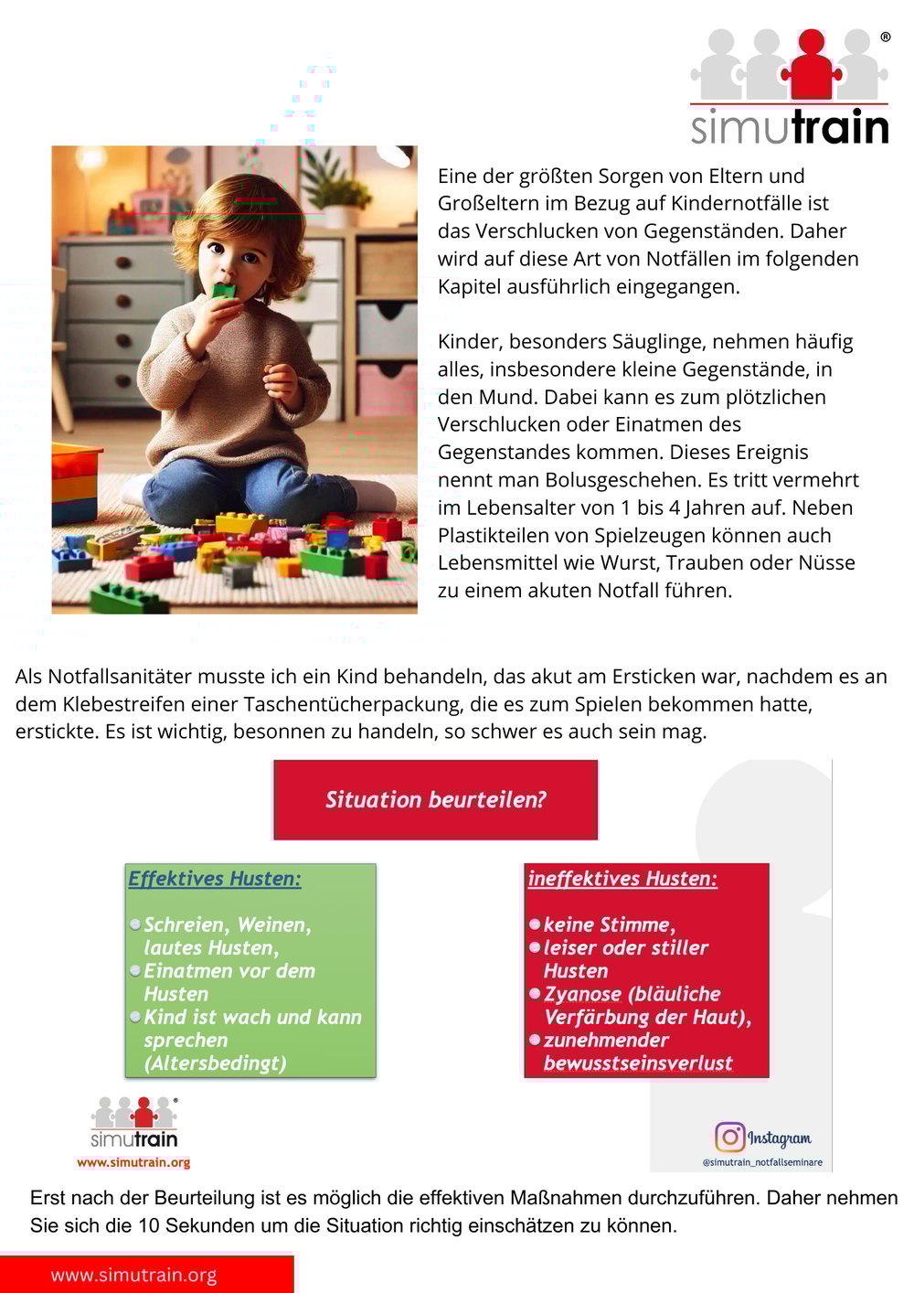 Kind mit Fremdkörper