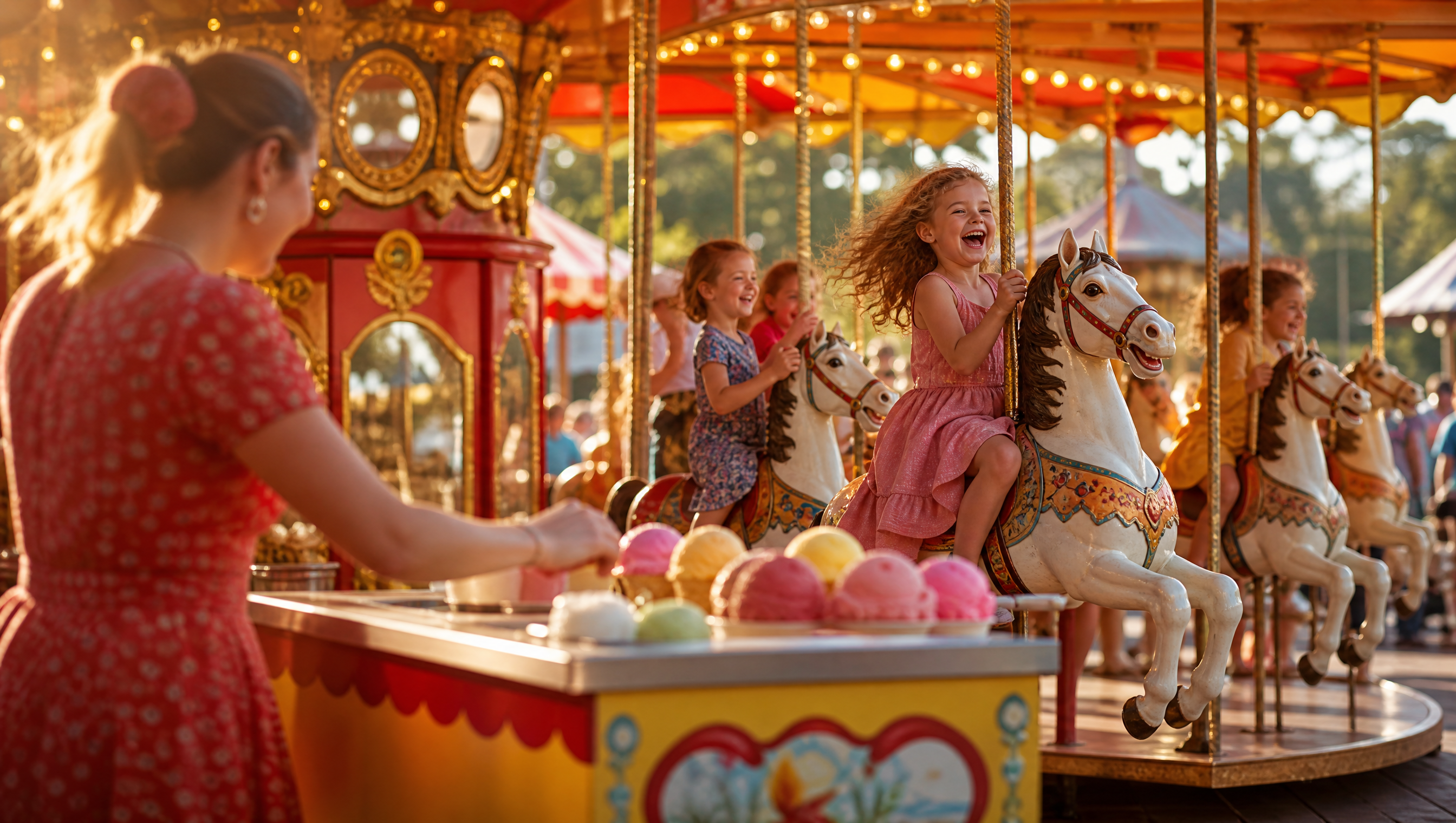 Kinderkarussell mieten Berlin Brandenburg – Eventservice Rummelspaß mit Eiswagen