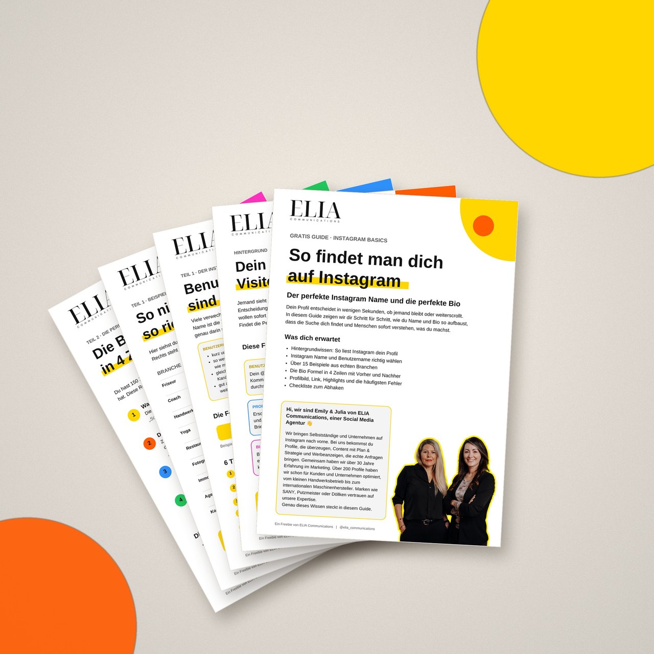 Vorschau der ELIA Instagram-Guide Vorlage