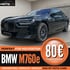 Schwarzer BMW M760e mit Text "HÜTO CARS", "PERFEKT FÜR HOCHZEITEN", "ab 80€ Tagesmiete"