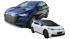 Ein blauer Audi Q4 und ein weißer VW ID.3 stehen nebeneinander. Mitarbeiterautos bei Schiffer Bedachungen.