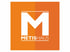 Logo von METISHAUS mit einem großen weißen M auf orangefarbenem Hintergrund.