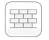 Quadratisches Icon mit einer Mauer aus acht Ziegelsteinen und leerem Textfeld.