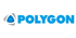 Polygon-Logo mit blauem Dreieck und grauem Kreissymbol.