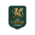 Goldener Greif auf grünem Wappenschild mit dem Text "DER GREIF LEOBEN".