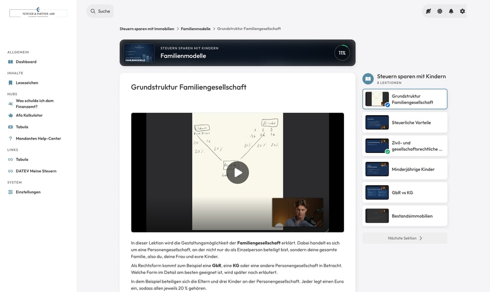 Videokurs für Mandanten im Mandantenportal