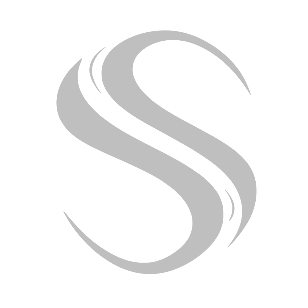 Stilisierter grauer Buchstabe S auf dunkelgrünem Hintergrund.