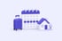 Illustration: Kalender mit markierter Woche, Koffer und Haus