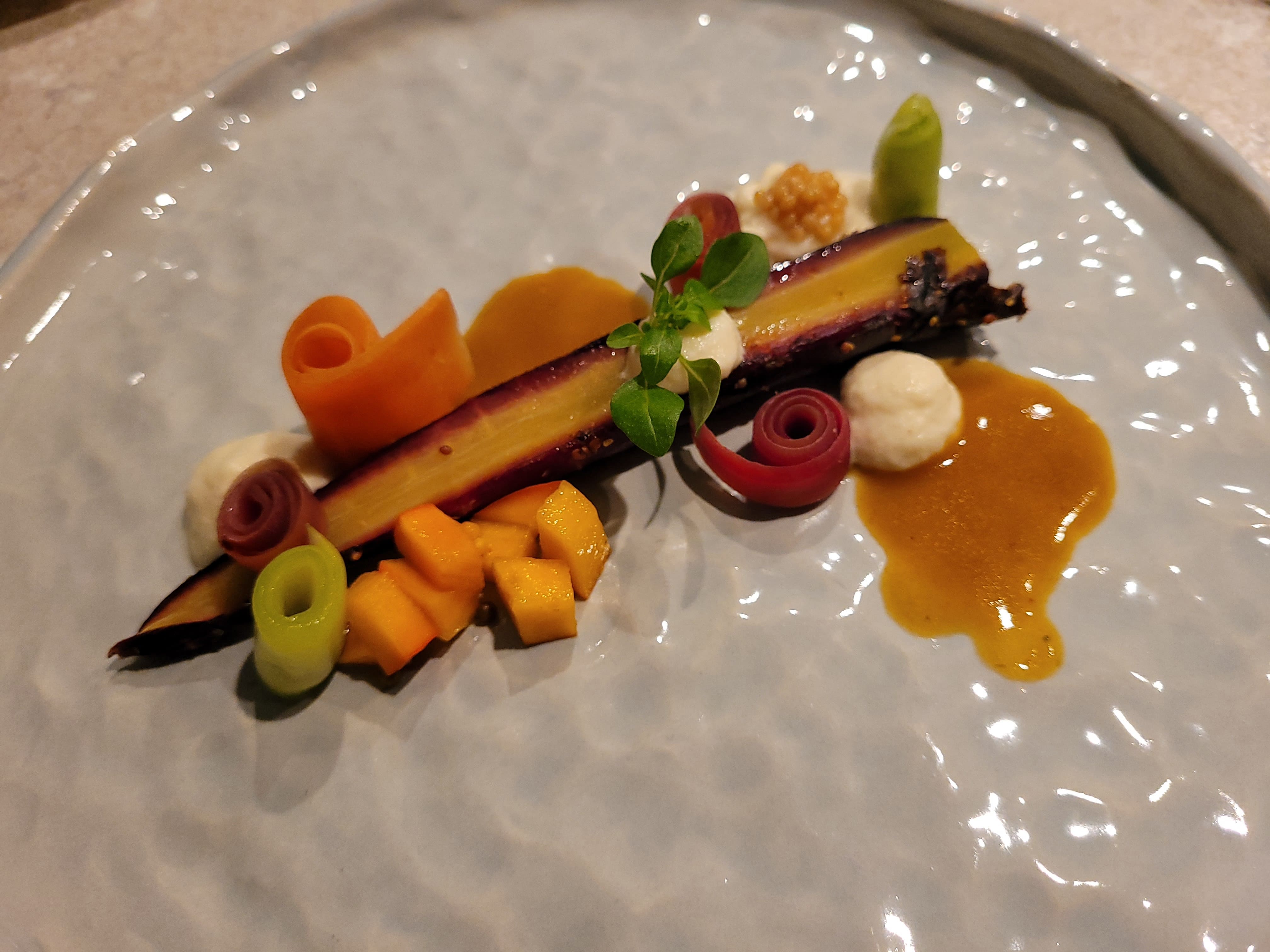 Lila Urkarotte als vegetarische Vorspeise