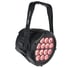 Black LED stage par light with 18 red lights and a top handle.