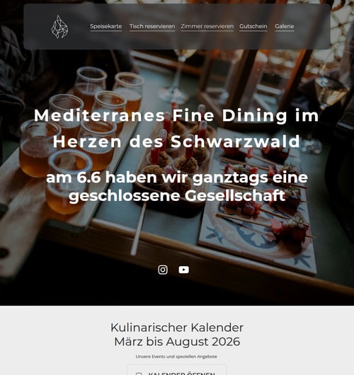 Webseite von Restaurant Kamino