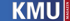 Logo „KMU Magazin“ auf blauem und rotem Hintergrund.