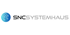 Logo von SNC SYSTEMHAUS: blauer Kreis mit weißen Leiterbahnen und Punkten, daneben schwarzer und grauer Text.