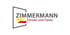 Logo von Zimmermann Fenster und Türen mit einem stilisierten Fensterrahmen und gelb-roten Streifen.