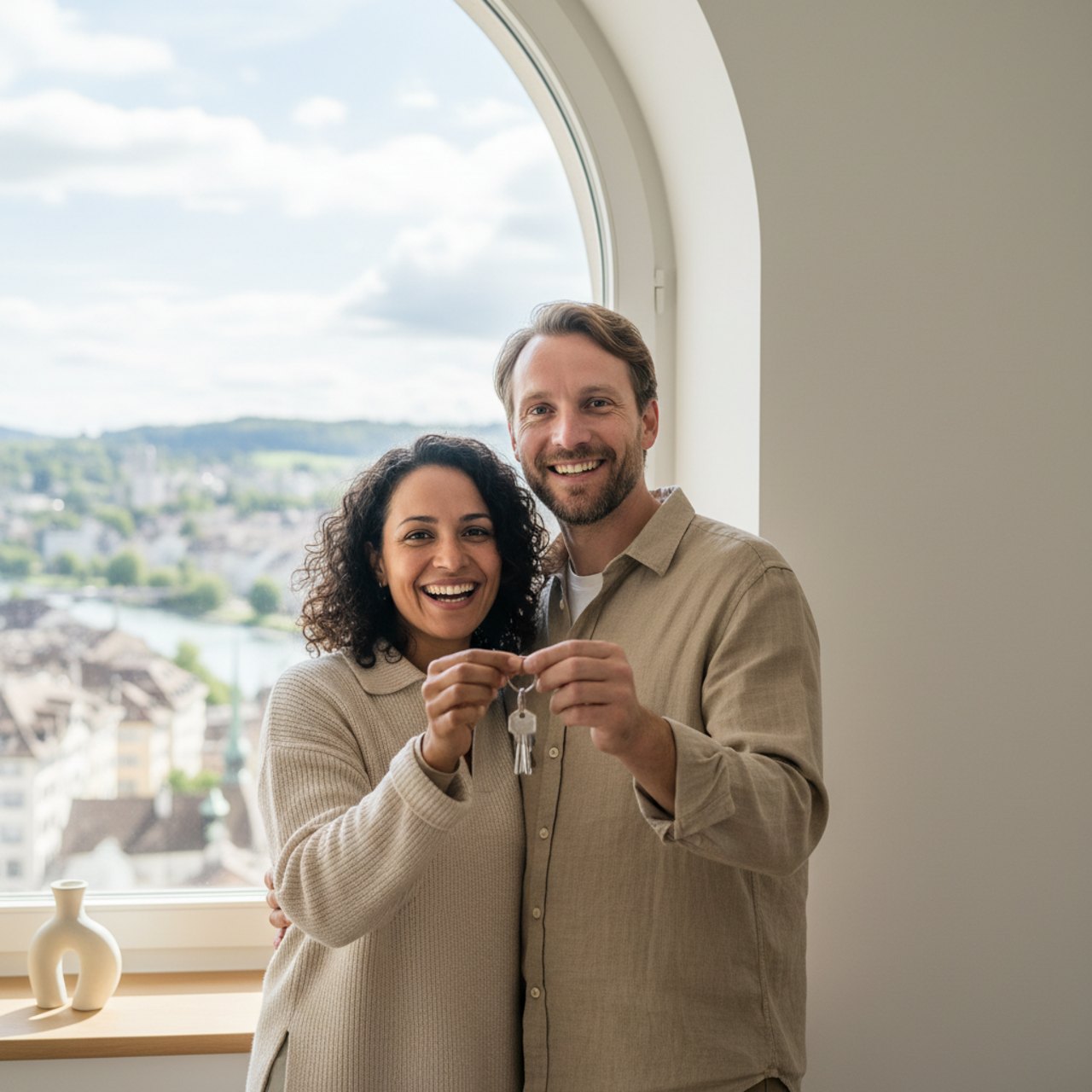 Expat couple in Swiss apartment